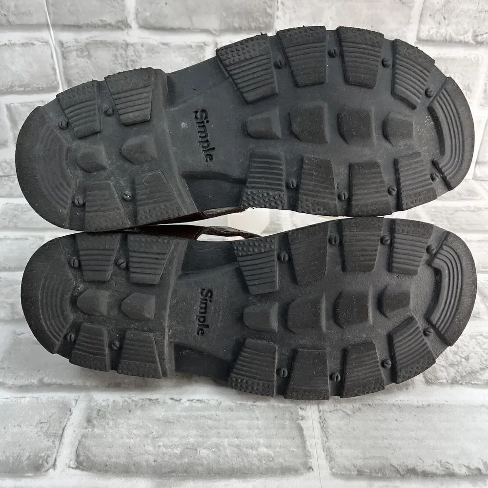 Simple Shoes Men's Size 9 Brown Leather Comfort Fisherman Sandals